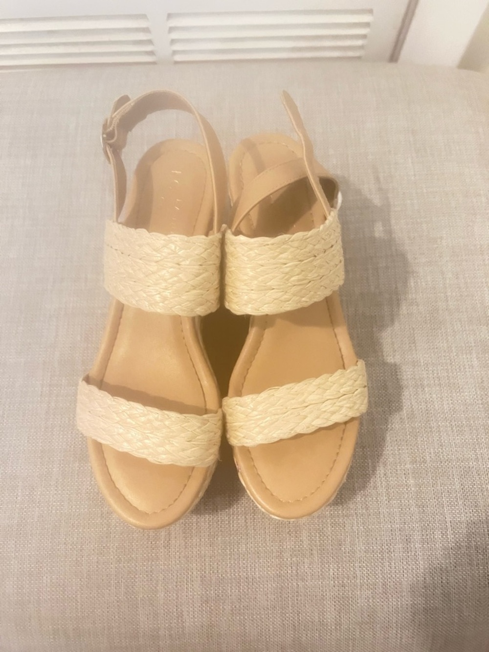 LC Lauren Conrad Tan Braided Wedge Sandals